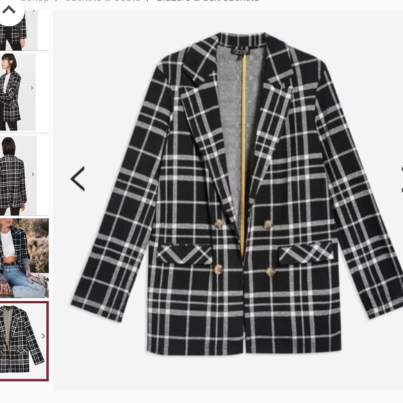 Topshop double breasted plaid blazer - Picture 5 of 5